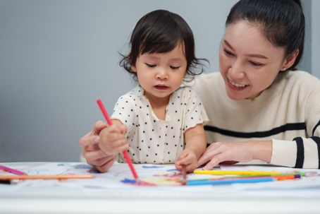 mother and daughter coloring